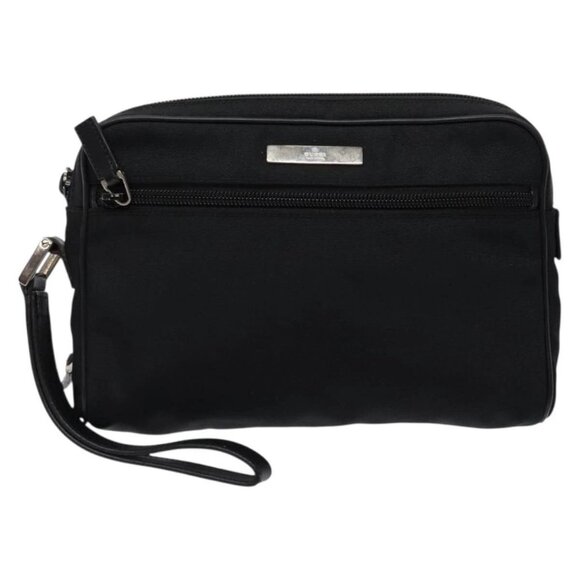 GUCCI Clutch Bag Nylon Black Silver 018 1607 Auth - Picture 1 of 16